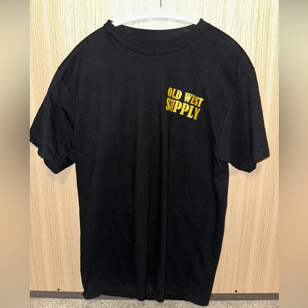 Old West Black Shirt with Yellow Text